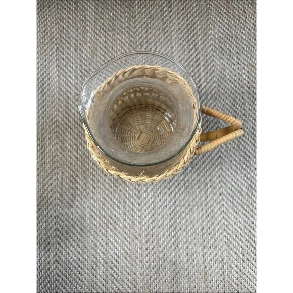 Vintage Wicker Set Picture And Glasses - Picture 6 of 8